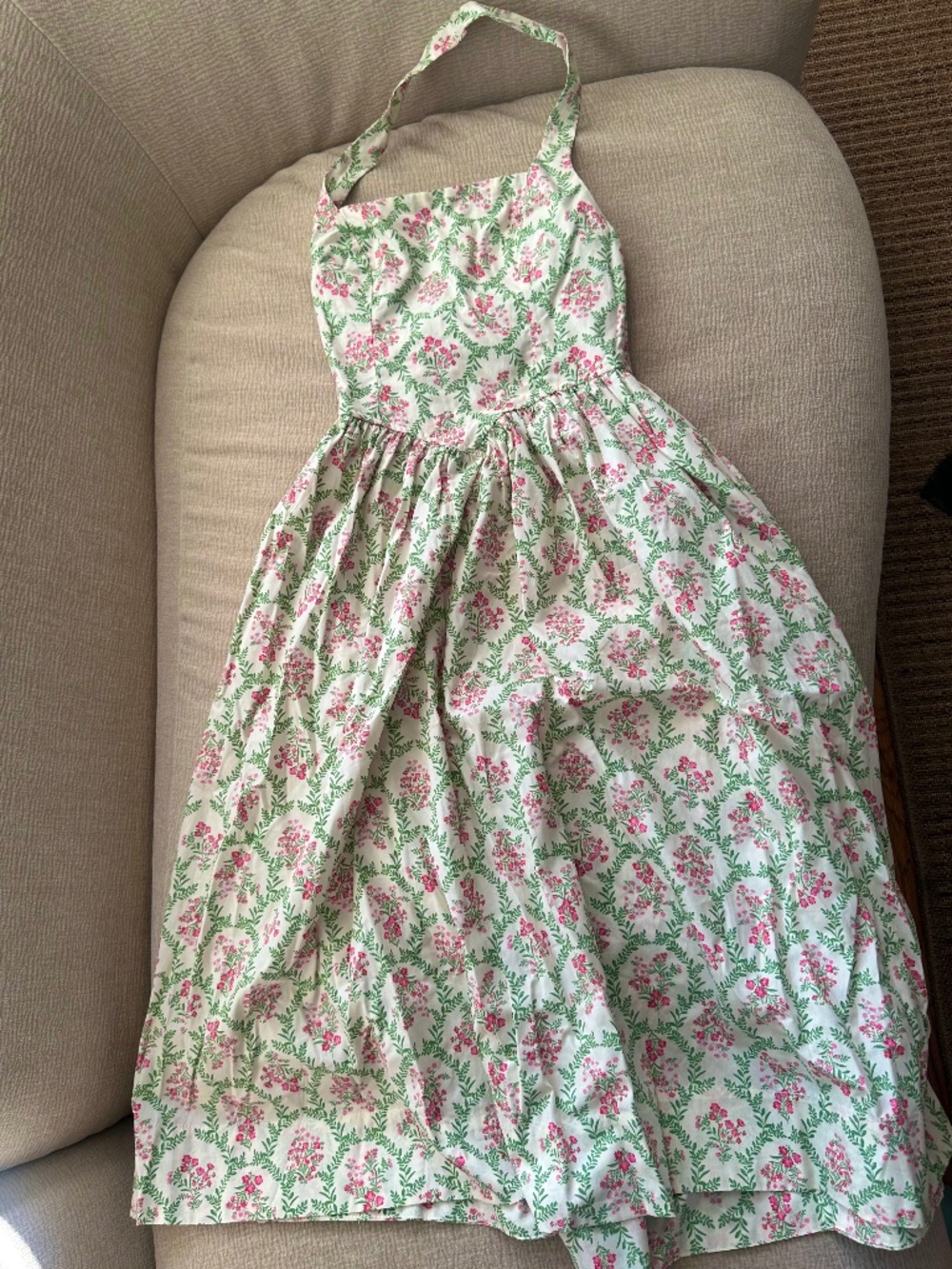 Cottagecore halter flower midi dress